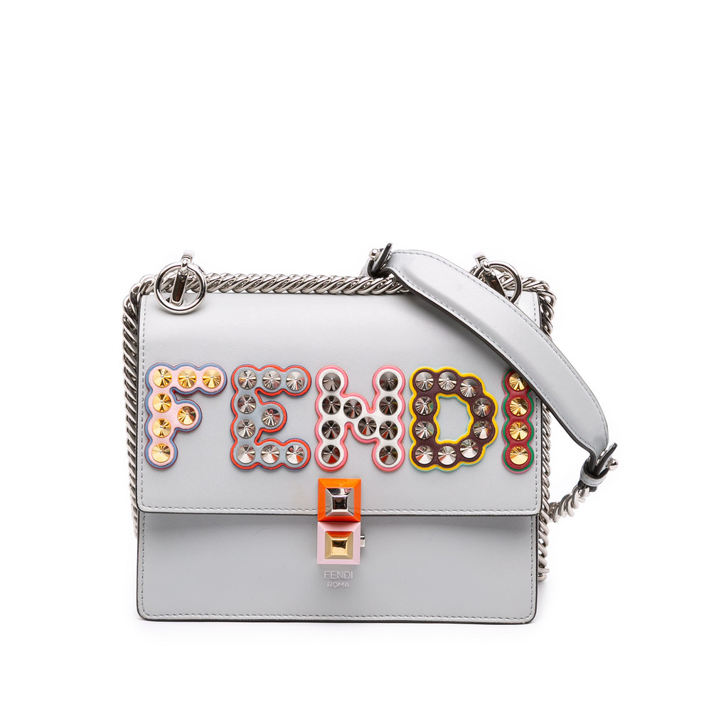 Pre-Loved Fendi Small Studded Leather Kan I Crossbody